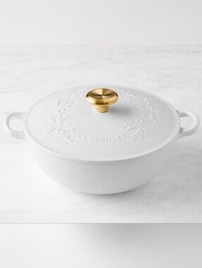 Le Creuset Enameled Cast Iron Holly Soup Pot, 4.5-Qt., Retail Price $365.00 USD